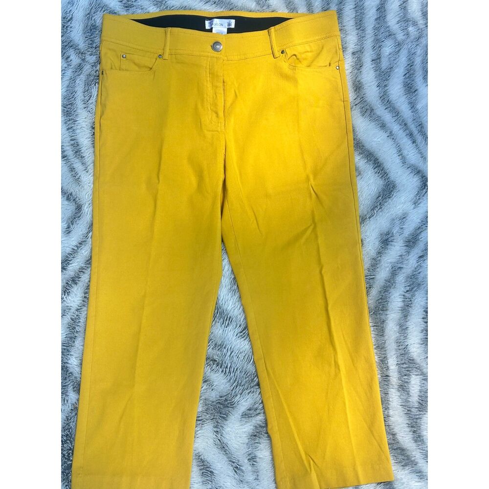 89th & Madison Yellow Cropped Ankle Pants Stretch Size 12